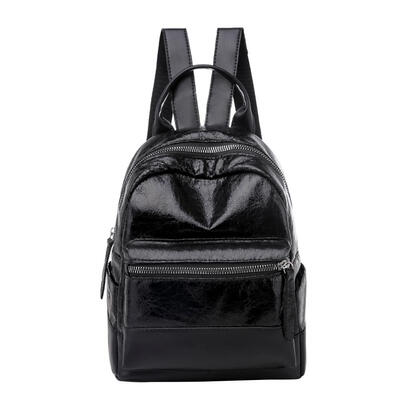 

Solid Color Handbag Women Girls Fashion Backpack Bright Leather Knapsack