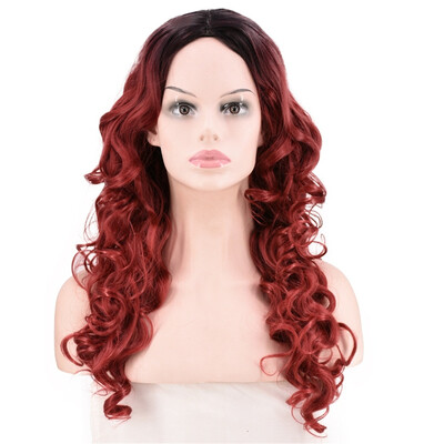 

〖Follure〗Women Natural Party Cosplay Long Wave Wig Mix Colors Curly Wavy Synthetic Wigs