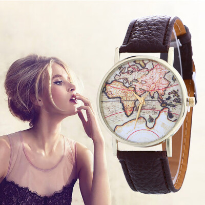 

World Map Watch Casual Women Quartz Wristwatches Dress Watches Quartz Watches Relogio Feminino Halloween Christmas Gift