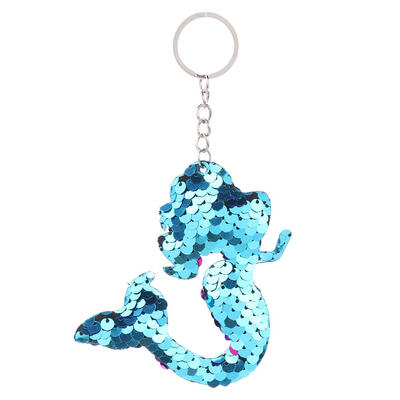 

Fish Tail Key Chain Glitter Sequins Colorful Women Bag Key Pendant Jewelry
