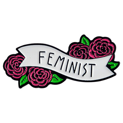 

Red Rose Floral Feminist Pins Badges Brooches Enamel Lapel Pin Backpack Bag Accessories Gift For Women Girls