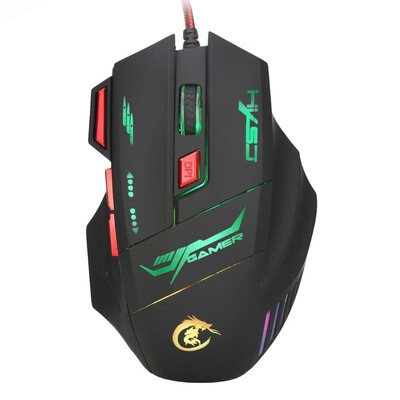 

HXSJ H100 Wired LED Optical PC Laptop Gaming Mouse w Fire Button 7Keys