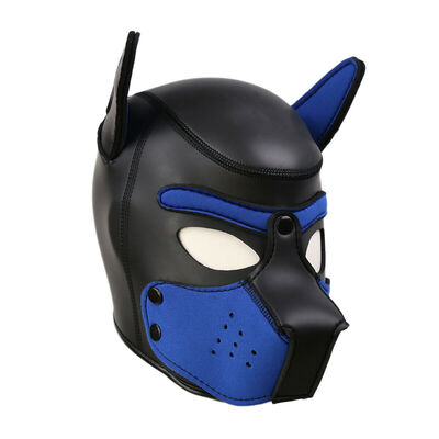 

Padded Latex Rubber Role Play Dog Mask Puppy Cosplay Full HeadEars 10 Colors