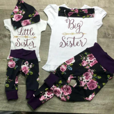 

Sister Match Big Little Sister Girl T-shirt Romper TopLong Pants Outfit Clothes