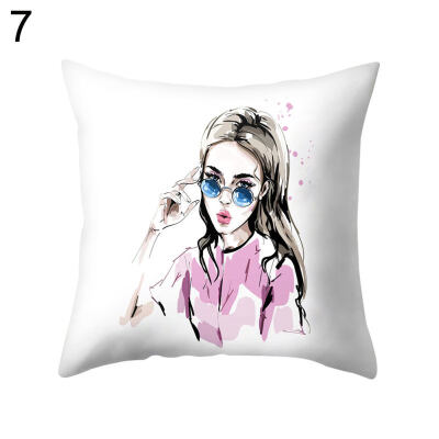 

Fashion Cool Girl Lady Pillow Case Cushion Cover Sofa Bed Car Cafe Office Decor