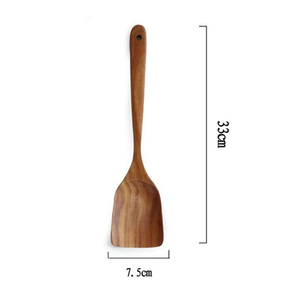 

1 pcs Natural Acacia Wood Tableware Spoon Ladle Turner Cooking Spoons Scoop Kitchen Tool Long Rice Colander Soup Skimmer Set