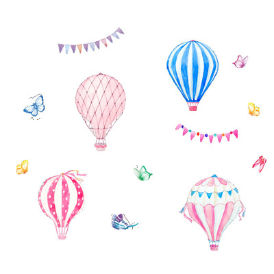 

Air Balloons Cartoon Wall Stickers Decals Children Nursery Bedroom Living Room PVC Wall Sticker