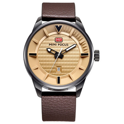 

BOFUTE Mens Watch Business Watch Quartz Watches Japanese Movement Calendar Waterproof Genuine Leather Strap 0026G