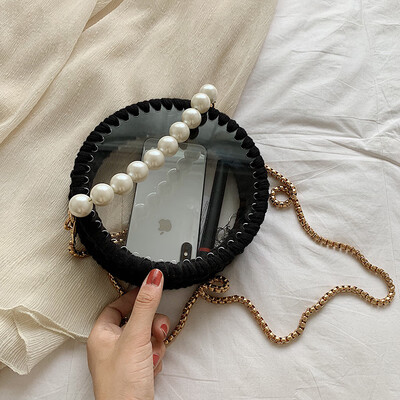 

Female bag 2019 new wave summer fashion wool bag net red packet ocean transparent package French minority Messenger bag