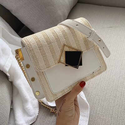 

Summer small bag female bag new 2019 Korean version 100 lap single shoulder oblique chain splice chain small square bag