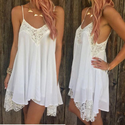 

Women Sexy Summer Casual Sleeveless Evening Party Beach Dress Short Mini Dress