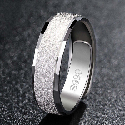 

Fashion Minimalism Open Scrub Pure White Copper Silver Ring Fine Jewelry Accessories Gifts