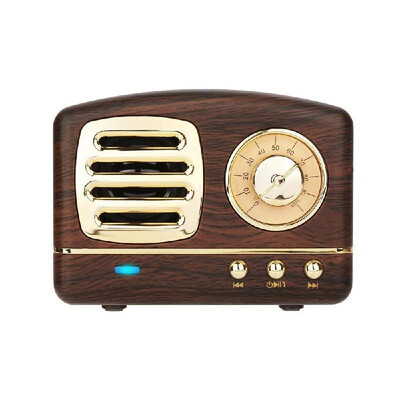 

Mini Rechargeable Wireless Stereo Retro Speaker Built-in Microphone Support BT Conncetion TF Card USB AUX Input for Party Travel K
