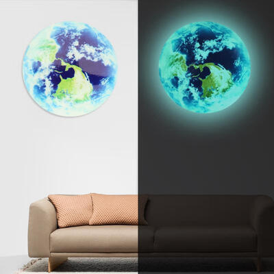

Greensen 20cm Luminous Wall Sticker Earth Glow In The Dark DIY Decal for Bedroom Decoration