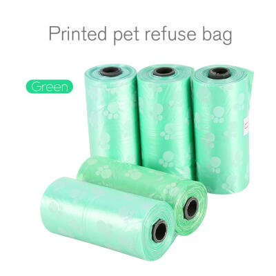 

Garbage BagsGreensen 5 Rolls Portable Printed Pet Puppy Dog Cat Waste Clean Poop Pick Up Garbage Bags