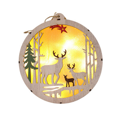 

Tailored LED Light Wood House Cute Christmas Tree Ornaments Window Holiday Decoration