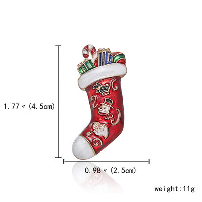 

Xmas Enamel Snowman Stockings Santa Tree Brooch Pin Christmas Gifts Women Men Brooches Charm Crystal Rhinestone