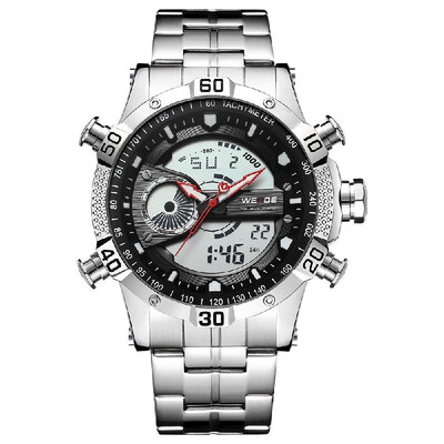 

WEIDE WH6902 Dual Display Two Movement Quartz Digital Men Watch 3ATM Waterproof LCD Backlight Sport Alarm Calendar Week Auto Date