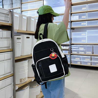 

Bag ins wind Korean version of high school shoulder bag handbag 2019 new large capacity canvas bag fashion trend backpack