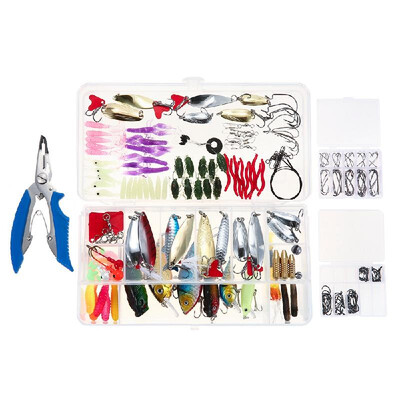 

Lixada 232PCS Fishing Lures Tackle Mixed Hard Baits Soft Baits Popper Crankbait VIB Topwater Floating Fishing Lures Hooks Fishing