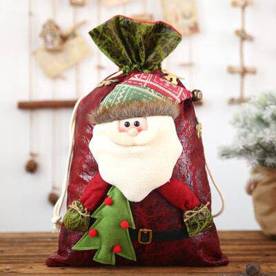 

Siaonvr Cute Christmas Decorations Candy Gift Bag Imitation Bark Cartoon Doll Snowman