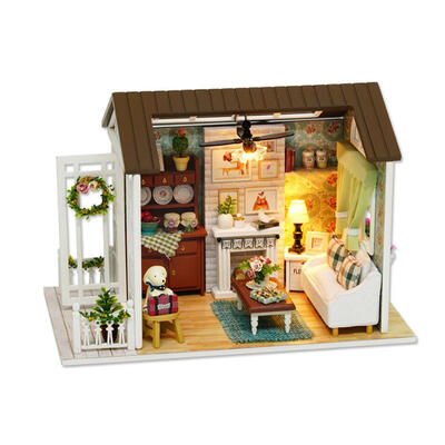 

3D Wooden DIY Dollhouse Miniature Box Doll House Mini Toys with Dust Cover