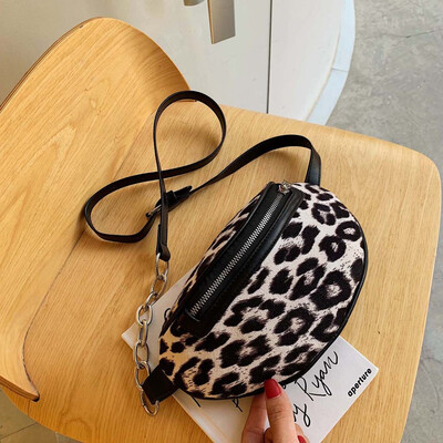 

Tailored Women Fashion Zipper Bags Leopard Leather Shoulder Bags Crossbody Bag Chest Bag