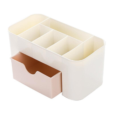 

Makeup Organizer Box Jewelry&Cosmetics Storage Tableware Container 1 Drawers&6 Grid Lipstick Case