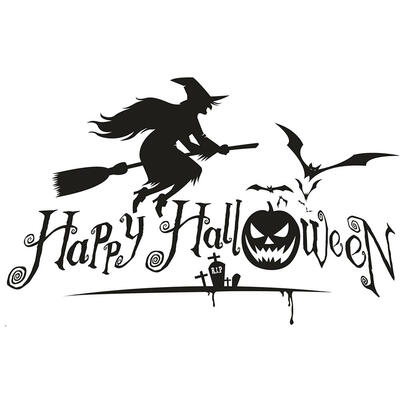 

Halloween Series Witch Removable Wall Sticker Bedroom Display Window Decor