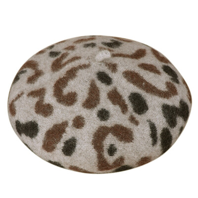 

New Korean Camouflage Beret Retro Pumpkin Cap Literary&Artistic Wool Wool Thickening&Warming Hundred Female Caps