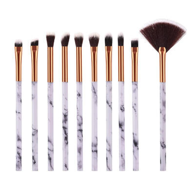 

10pcs Marble Pattern Makeup Brushes Set Eyebrow Eyelash Blending Tools