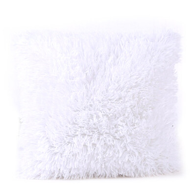 

Super Soft Throw Pillow Covers Pillowcases Plush Faux Fur Cushion Case Home Decorative Pillowcase 17x17inch White