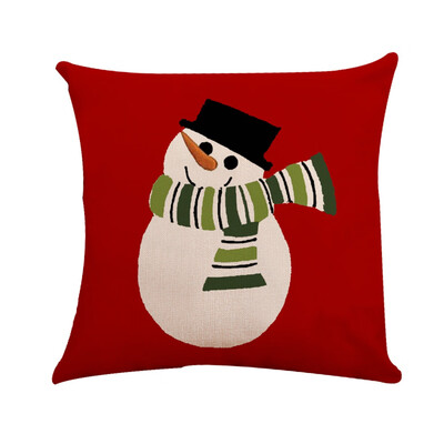 

Tailored Xmas Cotton Pillow Case Linen Cushion Cover Merry Christmas Home Decoration
