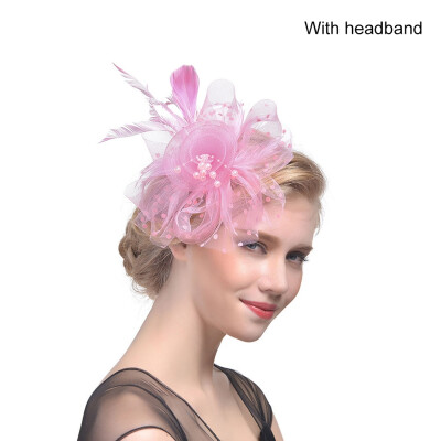 

New Hot Bridal Net Feather Hats Birdcage Net Wedding Headband Hats Bridal Fascinator Face Party Wedding Hair Accessories