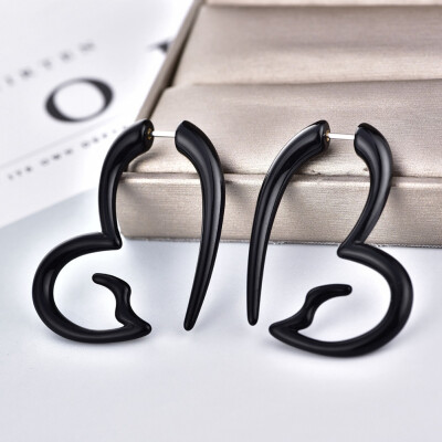 

1 Pair Fahion Black Acrylic Earring Twist Fake Ear Taper Gauges Faux Expanders Tunnel Plugs Trend Piercing Body Jewelry