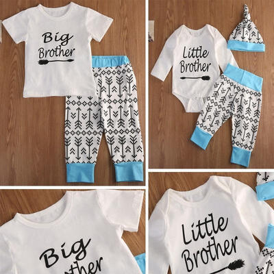 

Family Brother Matching Clothes Baby Boy Clothes Cotton T-shirt Tops Long Leggings Pants Hats Outfits Set