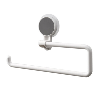 

Seamless Suction Cup Kitchen Household Roll Holder Multi-Function Rack Free Punching Bathroom Kitchen Towel Rack