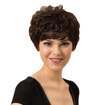 

〖Follure〗Women Natural Short Wavy Wave Wig Humen Hair Curly Party Synthetic Wigs