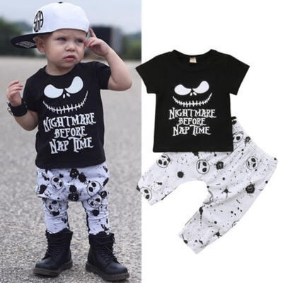 

Canis Lovely Kids Baby Boys Skull Halloween Tops T-shirt Pants Outfits Clothes
