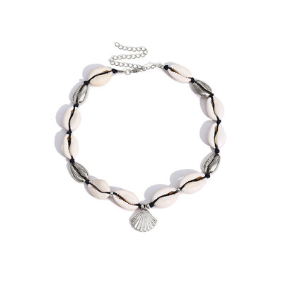 

Gold Silver Color Sea Shell Choker Necklace White Handmade Adjustable Friendship Necklace Bohemia for Women Summer Jewelry 2019