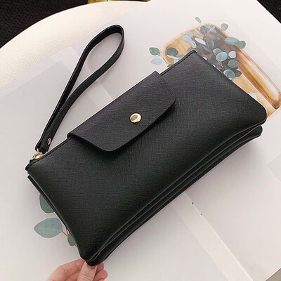 

Tailored Womens Fashion Clutch Large Capacity Wallet Tote Zipper Wristband Bag