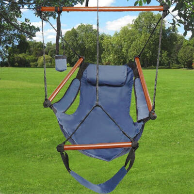 

Hammock Hanging Chair Air Deluxe Outdoor Chair Solid Wood 250lb Blue