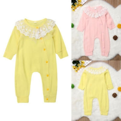 

Toddler Baby Girls Lace Bodysuit Long Sleeve Romper Jumpsuit Playsuit Clothes Outfit 0-18M