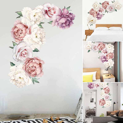 

Peony Flower Wall Sticker Decals TV Background Bedroom Decor Removable 6060 Cm