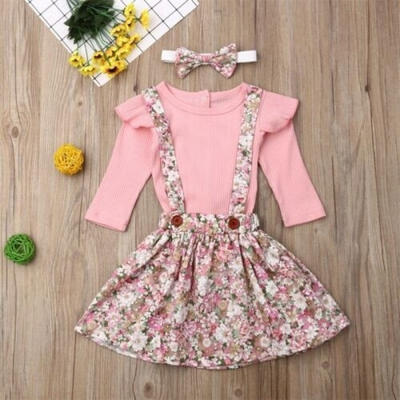 

Newborn Infant Baby Girl Floral Clothes Romper Skirt Tutu Dress Headband Outfit