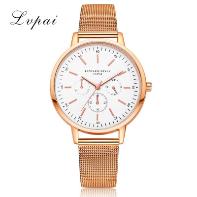 

Top Lvpai Womens Watches Simple Scale Dial Ladies Quartz Wristwatch Business Mesh Belt Strap Clock Reloj Mujer 50