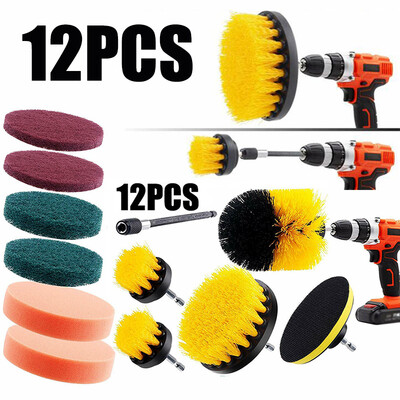 

Electric Drill Brush Kit Power Scrubber Drill Cleaning Brush Scouring Pad Sponge