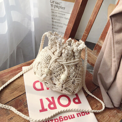 

Ins womens bag Korean-style wool-knitting bucket bag mini-bag new style single-shoulder oblique-type bag