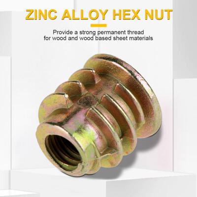 

Greensen 50Pcs M48mm Zinc Alloy Hex Drive Head Furniture Nuts Threaded for Wood Insert