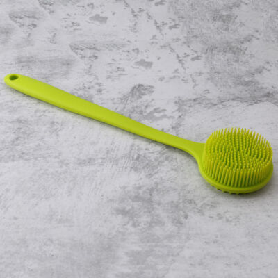 

Ultra-soft Bristles Silicone Back Scrubber with Long Handle Bath Body Brush Healthy Skin Care Bathroom Shower Accessories for Me
